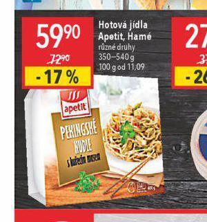 Globus Hotová jídla apetit, hamé nabídka