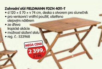 Zahradní stůl FIELDMANN FDZN 4011-T