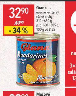 Globus Giana ovocné konzervy nabídka