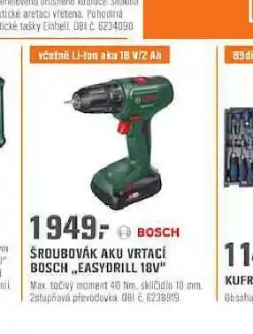 OBI Aku šroubovák vrtací nabídka