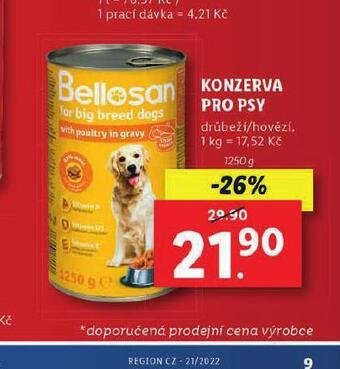 Lidl Bellosan konzerva pro psy nabídka