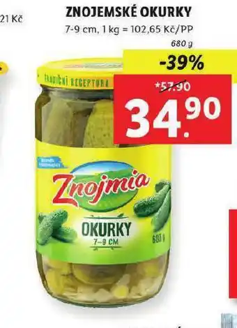 Lidl Znojemské okurky nabídka
