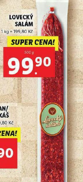 Lidl Lovecký salám nabídka
