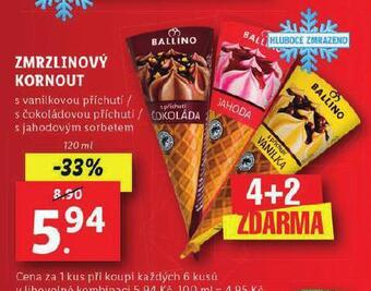 Lidl Zmrzlinový kornout nabídka