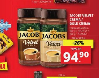 Lidl Jacobs velvet crema / gold crema nabídka