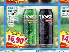 Norma Tiger energy drink nabídka