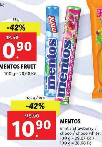 Lidl Mentos nabídka