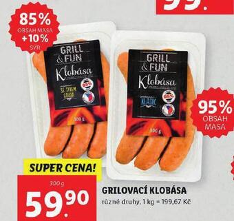Lidl Grilovací klobása nabídka