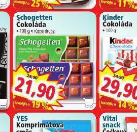 Norma Schogetten čokoláda nabídka