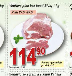 Lidl Vepřová plec bez kosti nabídka