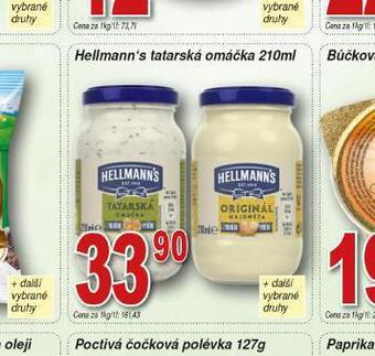 Lidl Hellmann´s tatarská omáčka, majonéza nabídka