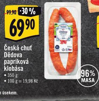 Jip Dědova papriková klobása nabídka
