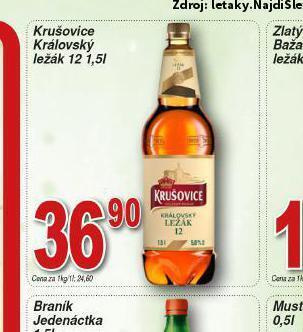 Lidl Pivo krušovice 12 královský ležák nabídka