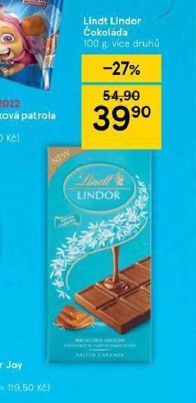 Tesco Lindt lindor čokoláda nabídka