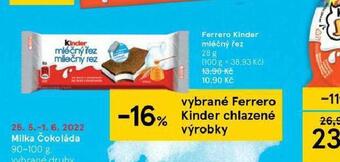 Tesco Ferrero kinder mléčný řez nabídka