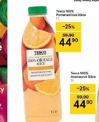 Tesco 100% pomerančová šťáva