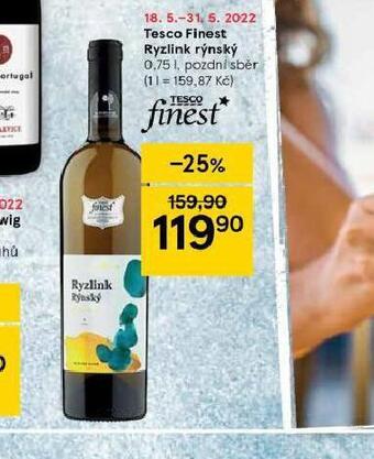 Tesco finest ryzlink rýnský