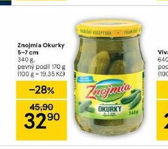 Tesco Znojmia okurky 5-7 cm nabídka