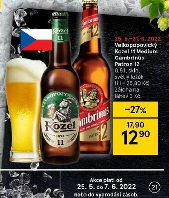 Tesco Pivo velkopopovický kozel 11 nabídka