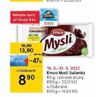 Tesco Emco mysli sušenky nabídka