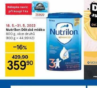 Tesco Nutrilon dětské mléko nabídka