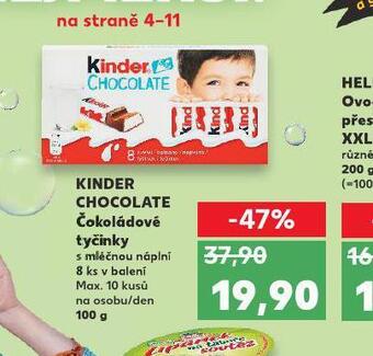 Kaufland Kinder čokoláda nabídka