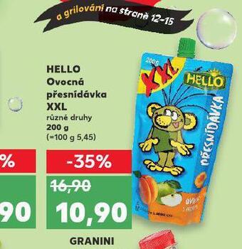 Kaufland Hello ovocná přesnídávka nabídka