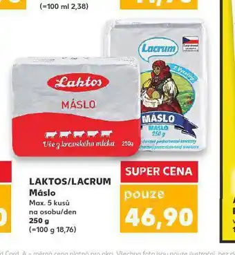 Kaufland Laktos / lacrum máslo nabídka