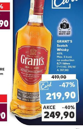 Kaufland Grant´s scotch whisky nabídka