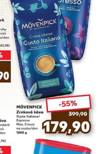 Kaufland Mövenpick zrnková káva nabídka