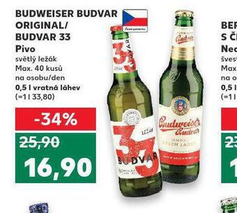 Kaufland Pivo budweiser budvar original nabídka