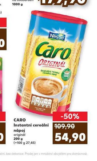 Kaufland Caro instantní cereální nápoj nabídka