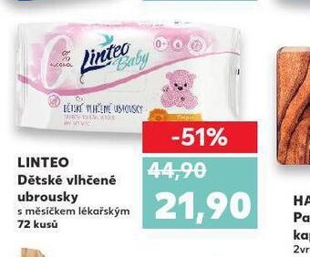 Kaufland Linteo dětské vlhčené ubrousky nabídka