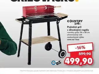 Kaufland Pojízdný gril s dřevěnými regály nabídka