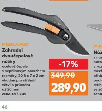 Kaufland Fiskars zahradní dvoučepelové nůžky nabídka