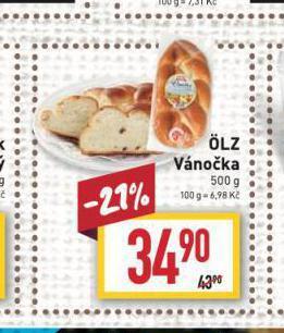 Billa Ölz vánočka nabídka