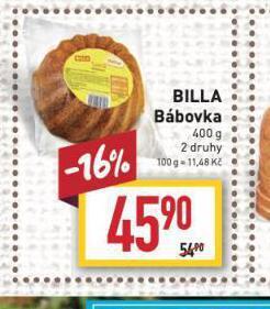 Billa Billa bábovka nabídka