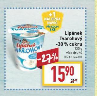 Billa Lipánek tvarohový -30% cukru nabídka