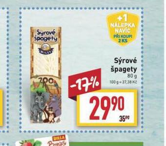 Billa Sýrové špagety nabídka