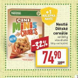 Billa Nestlé dětské cereálie nabídka