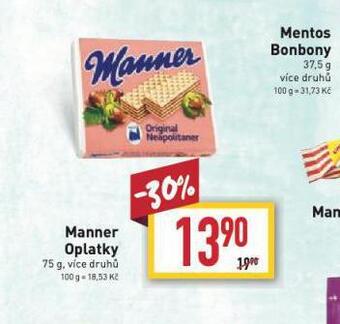 Billa Manner oplatky nabídka