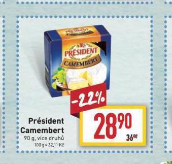 Billa Président camembert nabídka