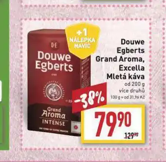 Billa Douwe egberts grans aroma mletá káva, excella mletá káva nabídka