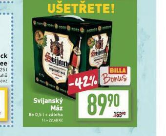 Billa Pivo svijanský máz nabídka