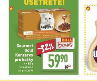 Billa Gourmet gold konzervy pro kočky nabídka