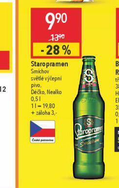 Globus Pivo staropramen smíchov nabídka