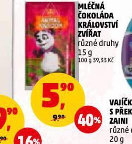 Penny Market Mléčná čokoláda království zvířat nabídka