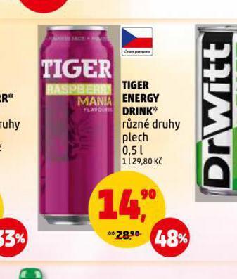 Penny Market Tiger energy drink nabídka