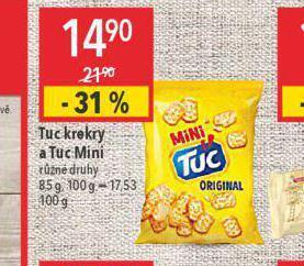 Globus Tuc krekry a tuc mini nabídka