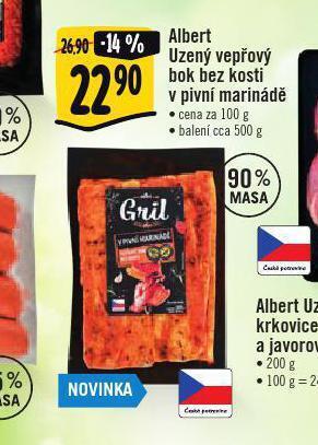 Albert Albert uzený vepřový bok bez kosti v pivní marinádě nabídka
